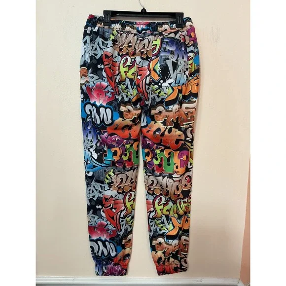 Fresh‎ Prince Of Belair Graffiti Joggers Funky Hip Hop Style All Print  Size L - Picture 5 of 6